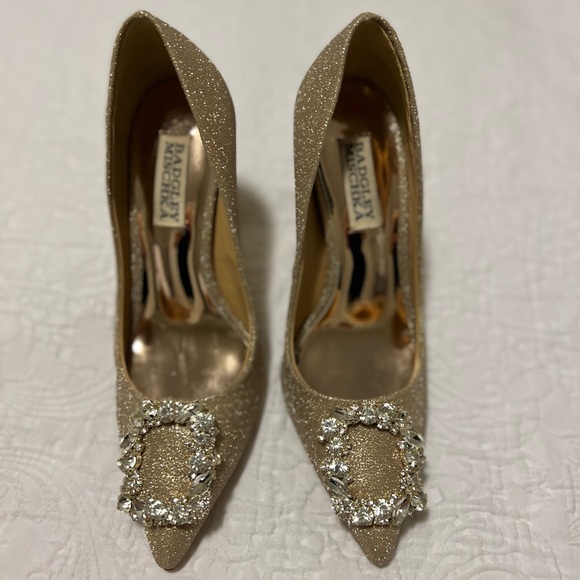 Mischa Badgley gold heels, size 5.5 - Picture 2 of 6